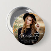Moderne Afstuderen van het Manuscript van de Foto  Ronde Button 7,6 Cm (Voorkant /achterkant)