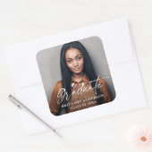 Moderne Afstuderen van het Manuscript van de Foto Vierkante Sticker (Envelop)