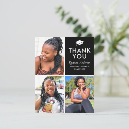 Moderne Afstuderen van het Net van het Kollage van Bedankkaart (Staand voorkant)