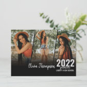 Moderne Afstuderen van het Zwart  van de Foto van  Kaart (Staand voorkant)