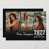 Moderne Afstuderen van het Zwart  van de Foto van  Kaart (Voorkant / Achterkant)