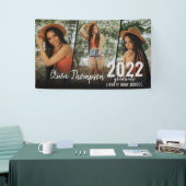 Moderne Afstuderen van het Zwart  van de Foto van  Spandoek (Beurs)