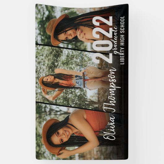 Moderne Afstuderen van het Zwart  van de Foto van  Spandoek (Verticaal)