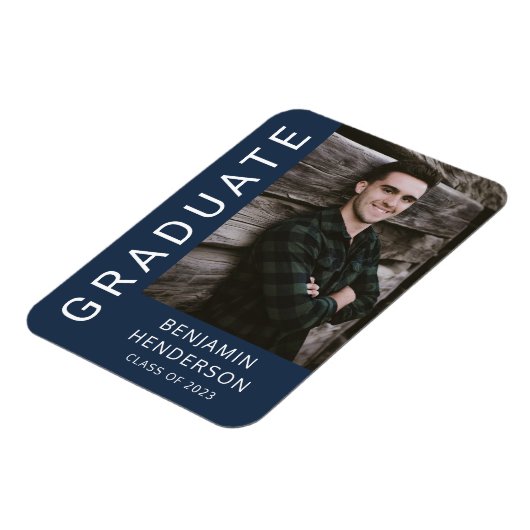 Moderne Afstuderen van Navy Boy van 2023 Magneet (Linkerzijde)