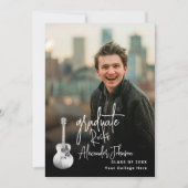 Moderne Afstuderen Vertical Photo Graduation Party Kaart (Voorkant)