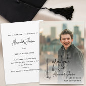 Moderne Afstuderen Vertical Photo Graduation Party Kaart