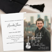 Moderne Afstuderen Vertical Photo Graduation Party Kaart