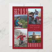 Moderne Afstuderen Vier Foto's rood Aankondiging