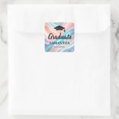 Moderne Afstuderen Vierkante Sticker (Tas)
