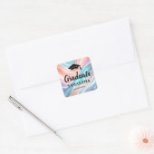 Moderne Afstuderen Vierkante Sticker (Envelop)