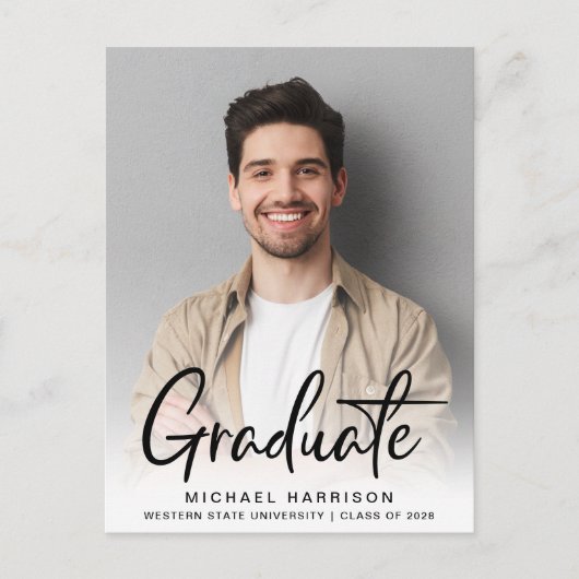 Moderne Afstuderen voor bestreken script Aankondigingskaart (Voorkant)