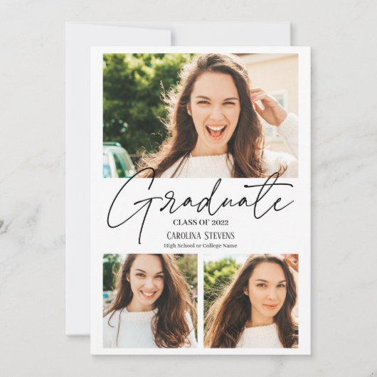 Moderne afstuderen voor collage van foto's in zwar aankondiging (Voorkant)