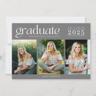 Moderne Afstuderen voor drie foto's op de middelba