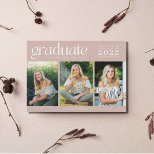 Moderne Afstuderen voor drie foto's op de middelba