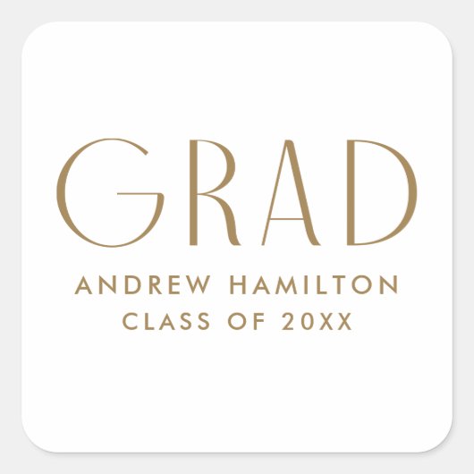 Moderne Afstuderen voor eenvoud Vierkante Sticker (Voorkant)
