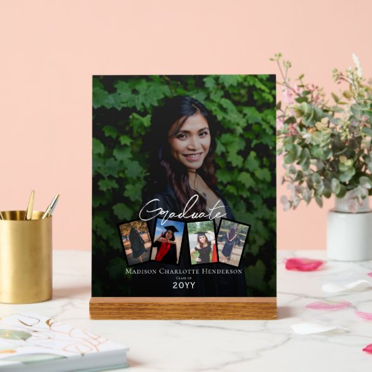 Moderne Afstuderen voor fotocollage Acryl Bord (Huwelijk)