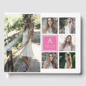 Moderne Afstuderen voor fotocollage en monogram Gastenboek (Voorkant)