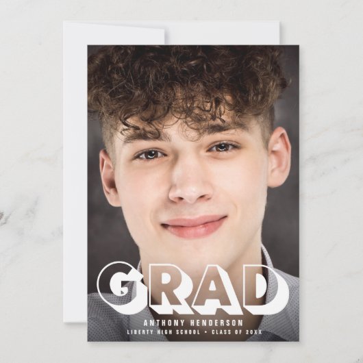 Moderne Afstuderen voor fotogebold witte typografi Aankondiging (Voorkant)