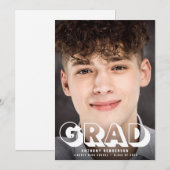 Moderne Afstuderen voor fotogebold witte typografi Aankondiging (Voorkant / Achterkant)