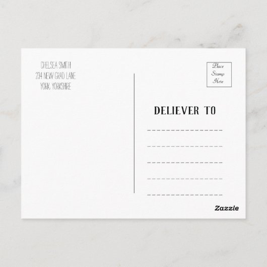 Moderne Afstuderen voor handschrift Dank u Briefka Briefkaart (Achterkant)