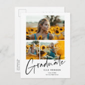 Moderne Afstuderen voor het verzamelen van foto's  Aankondigingskaart (Voorkant / Achterkant)