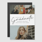 Moderne Afstuderen voor het verzamelen van foto's  Magnetische Uitnodiging (Voorkant / Achterkant)