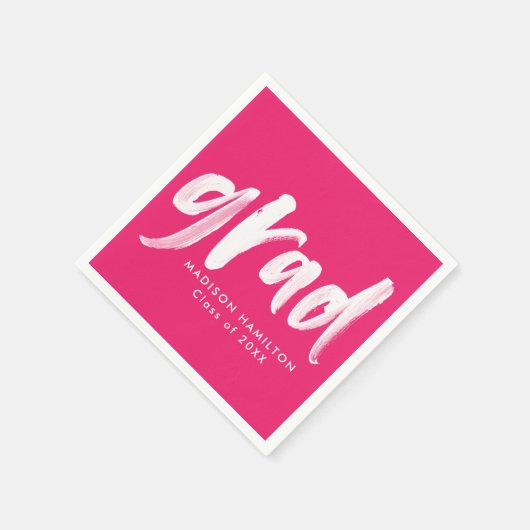 Moderne Afstuderen voor Hot-roze penseelscript Servet (Hoek)