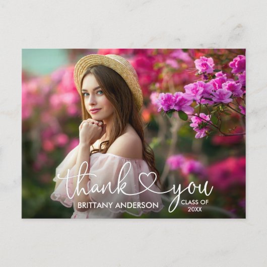 Moderne Afstuderen voor kalligrafie Hartelijk dank Briefkaart (Voorkant)