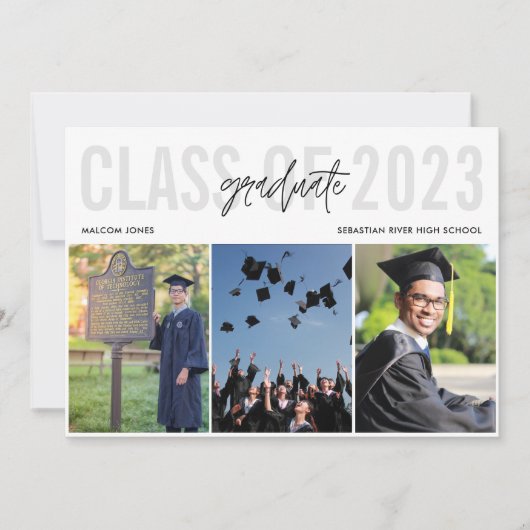 Moderne Afstuderen voor middelbaar fotocollage Aankondiging (Voorkant)