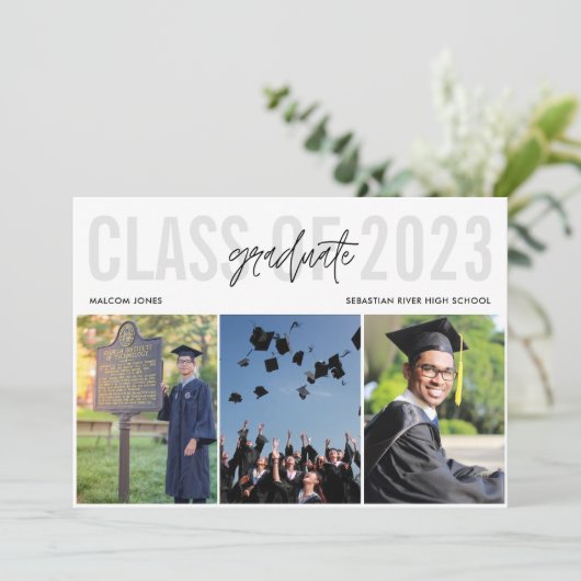Moderne Afstuderen voor middelbaar fotocollage Aankondiging (Staand voorkant)
