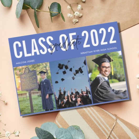 Moderne Afstuderen voor middelbaar fotocollage Aankondiging