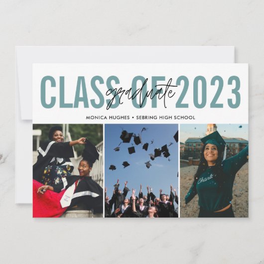 Moderne Afstuderen voor middelbaar fotocollage Aankondiging (Voorkant)