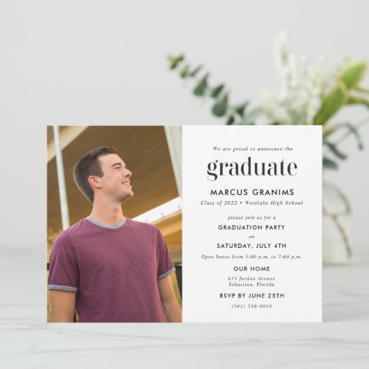 Moderne Afstuderen voor middelbare school Kaart (Staand voorkant)