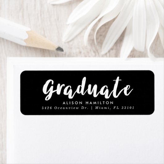 Moderne Afstuderen voor penseel, zwart en wit Etiket (Insitu)