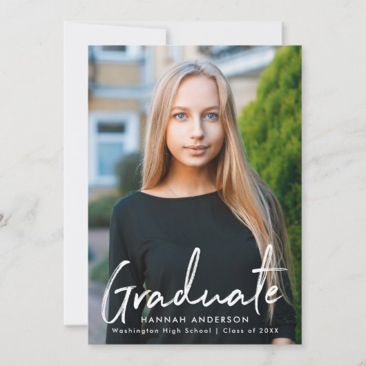 Moderne Afstuderen voor penseelscript Aankondiging (Voorkant)