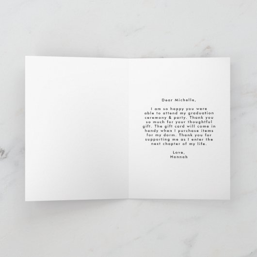 Moderne Afstuderen voor penseelscript Bedankkaart (Binnen)