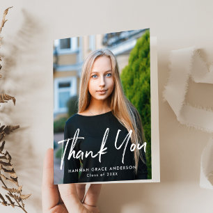 Moderne Afstuderen voor penseelscript Bedankkaart