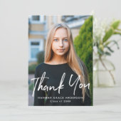 Moderne Afstuderen voor penseelscript Bedankkaart (Staand voorkant)