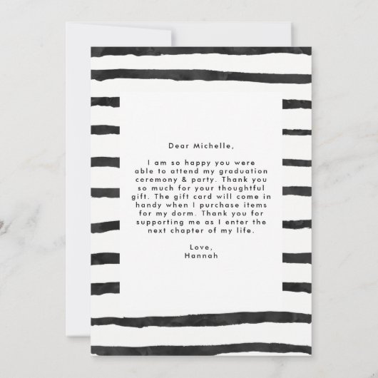 Moderne Afstuderen voor penseelscript Bedankkaart (Achterkant)