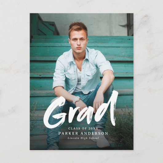 Moderne Afstuderen voor penseelscript Briefkaart (Voorkant)