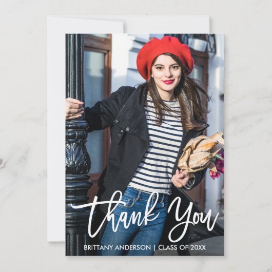 Moderne Afstuderen voor penseelscript - Hartelijk Bedankkaart (Voorkant)