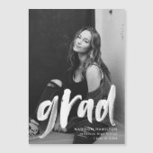 Moderne Afstuderen voor penseelscript Magnetische Uitnodiging (Voorkant)