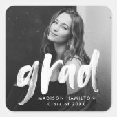 Moderne Afstuderen voor penseelscript Vierkante Sticker (Voorkant)