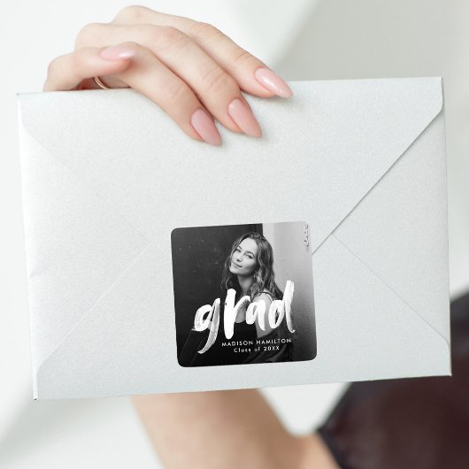 Moderne Afstuderen voor penseelscript Vierkante Sticker