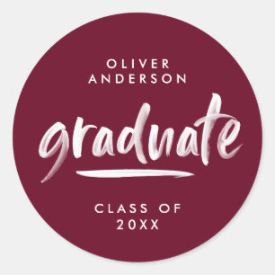 Moderne afstuderen voor schrijfboektypografie ronde sticker