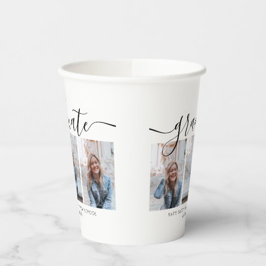 Moderne Afstuderen voor Script Calligraphy 3 Foto Papieren Bekers (Links)