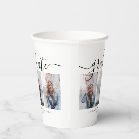 Moderne Afstuderen voor Script Calligraphy 3 Foto Papieren Bekers (Rechts)