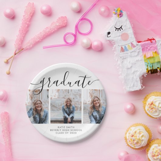 Moderne Afstuderen voor Script Calligraphy 3 Foto Papieren Bordje (Feest)