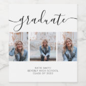 Moderne Afstuderen voor Script Calligraphy 3 Foto Wijn Etiket (Enkel label)