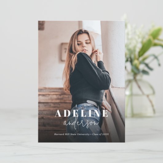 Moderne Afstuderen voor stijlvol script voor fotoc Aankondiging (Staand voorkant)